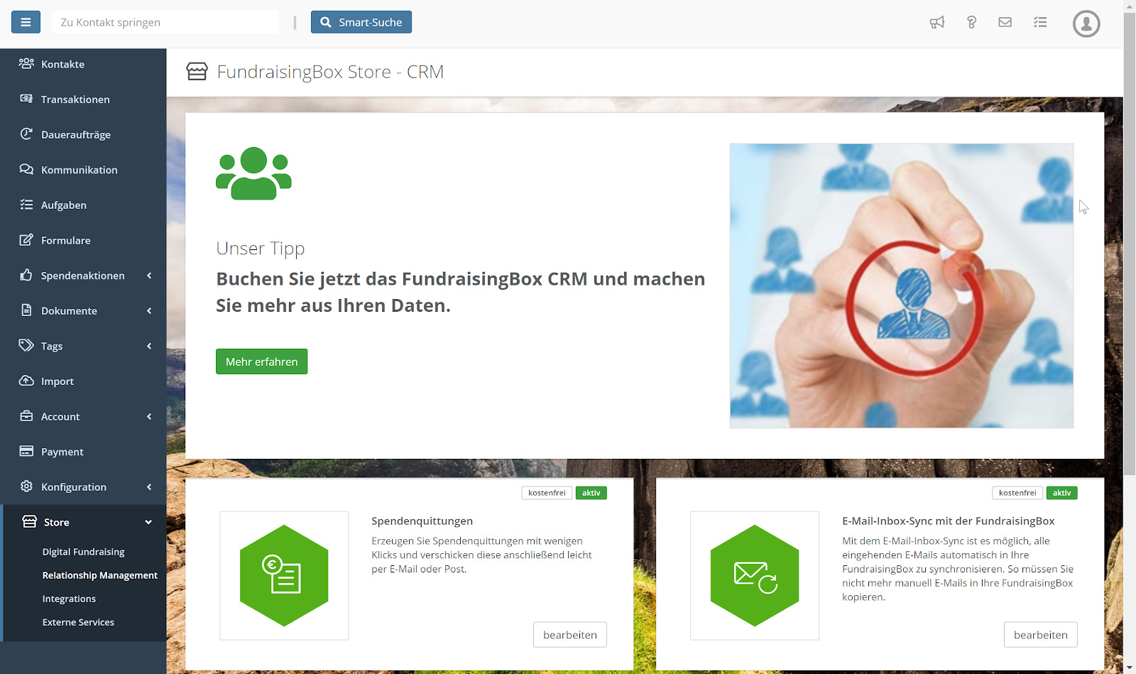 Relationship Management fuer Non Profits von FundraisingBox
