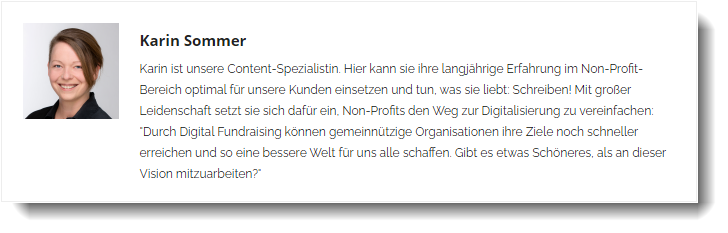 Das bin nicht nur ich, sondern auch ein Beispiel für eine Autorenbeschreibung.
