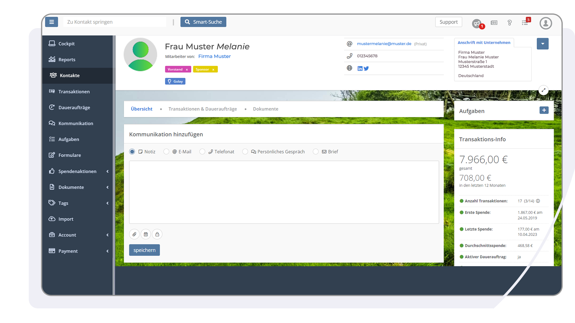 Kontaktverwaltung mit dem CRM der FundraisingBox