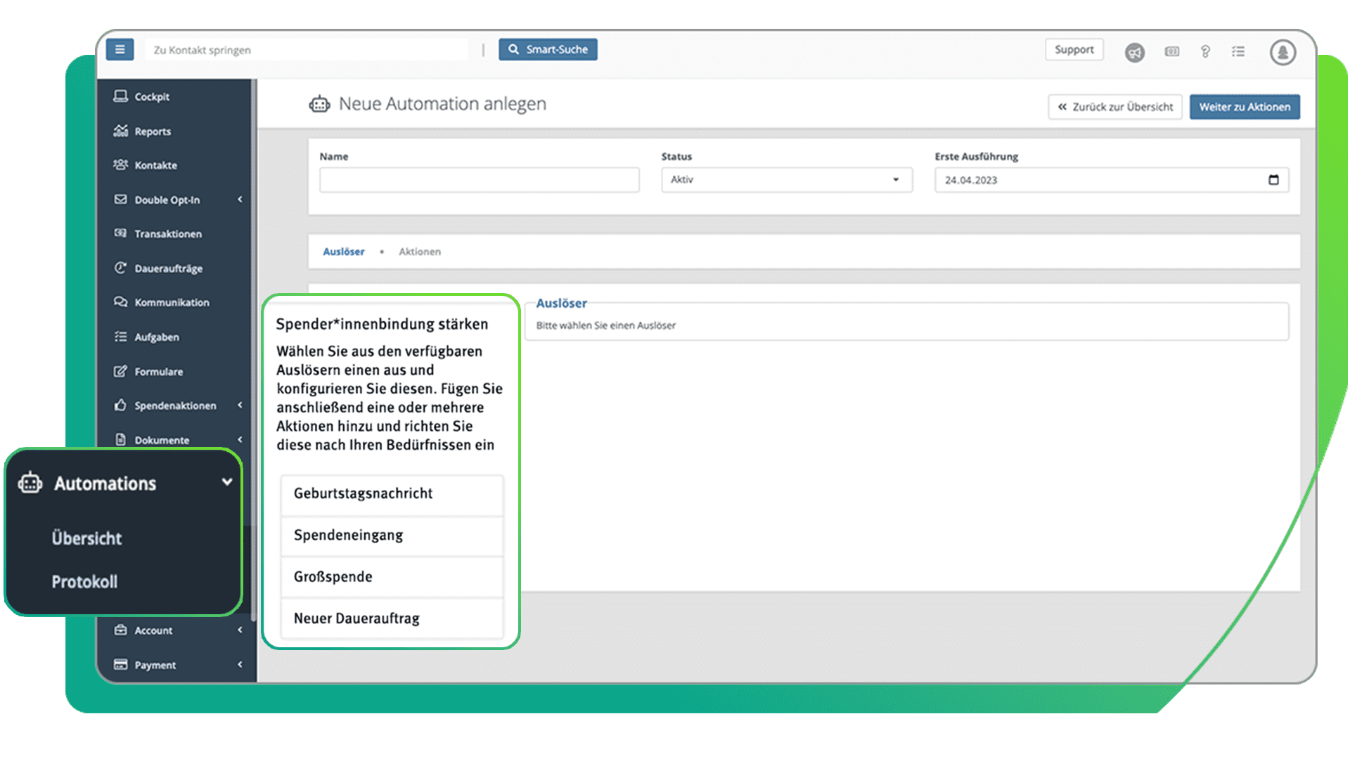 Marketing Automations und Automatisierungen der FundraisingBox