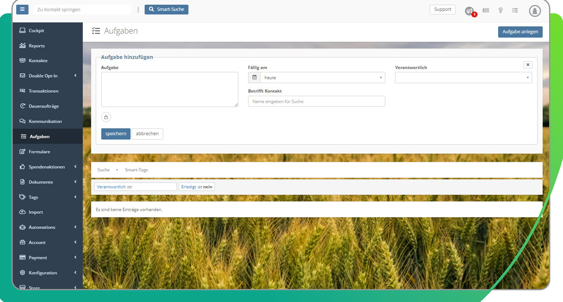 Mit dem FundraisingBox CRM kannst Du Aufgaben für Teammitglieder anlegen und so alles ganz einfach aus der FundraisingBox organisieren.