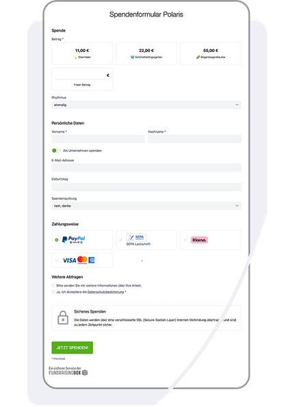 FundraisingBox Spendenformular Polaris
