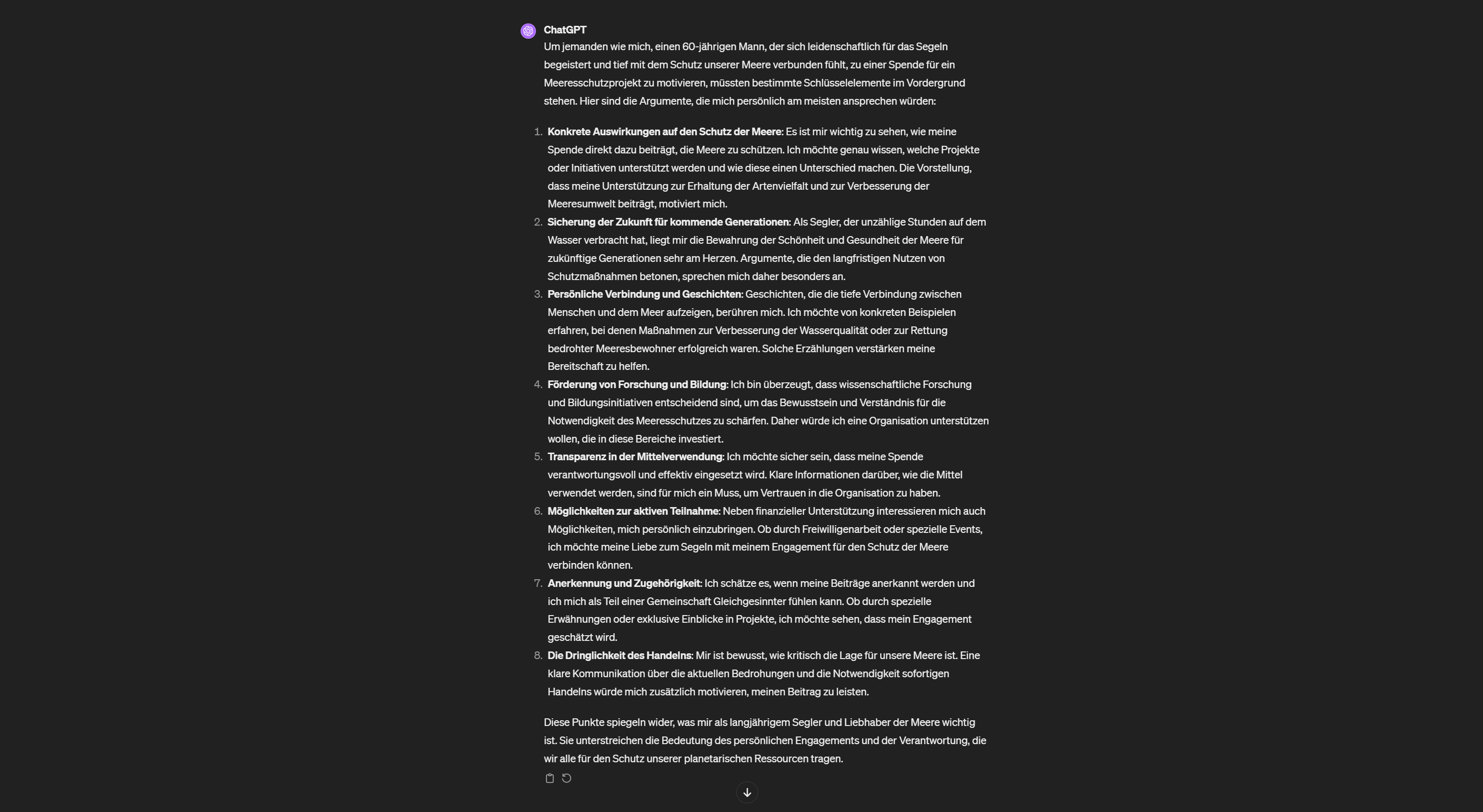 Screenshot Prompt mit ChatGPT