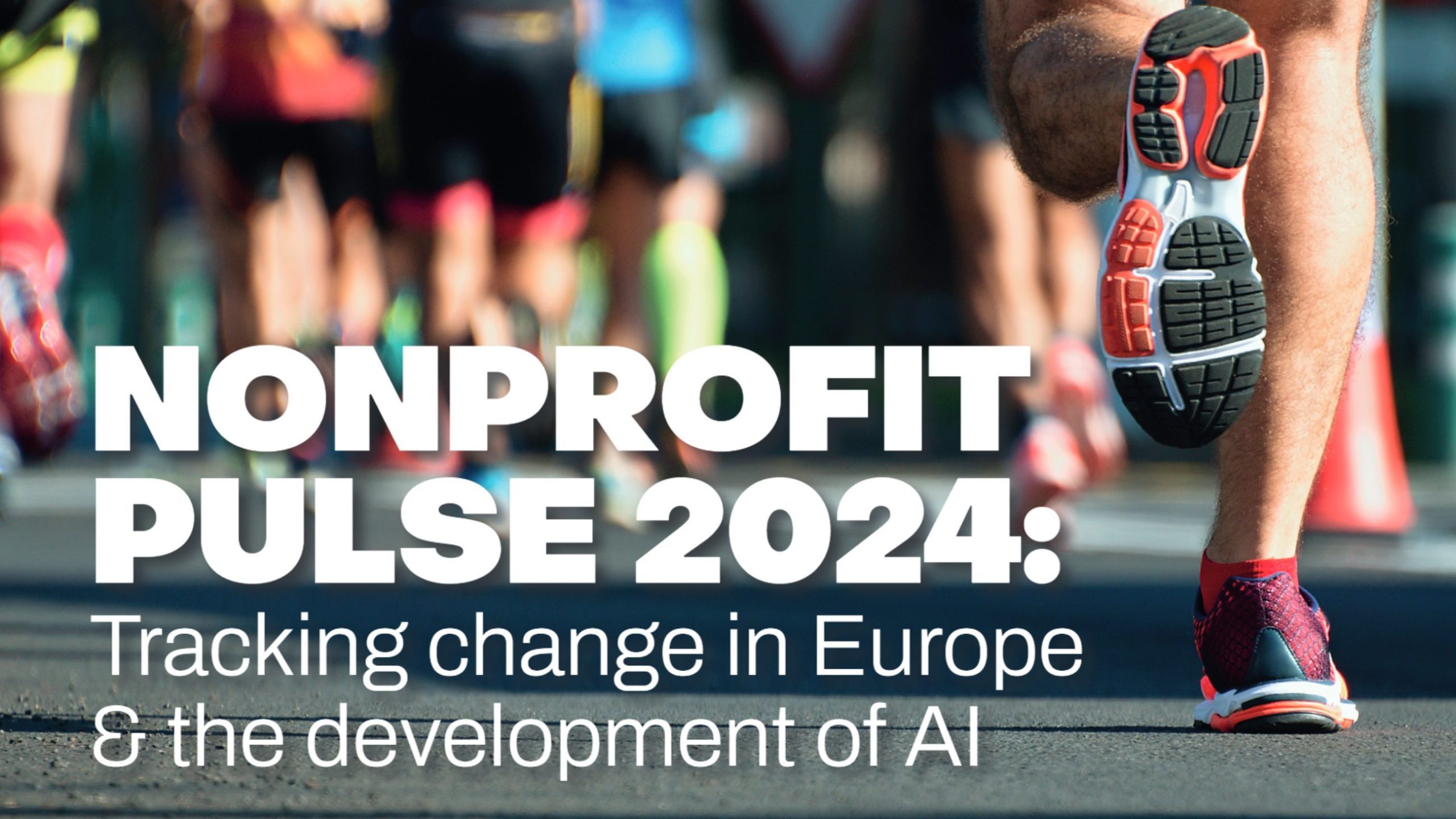Bild von Läufern mit der Überschrift "Nonprofit Pulse 2024"