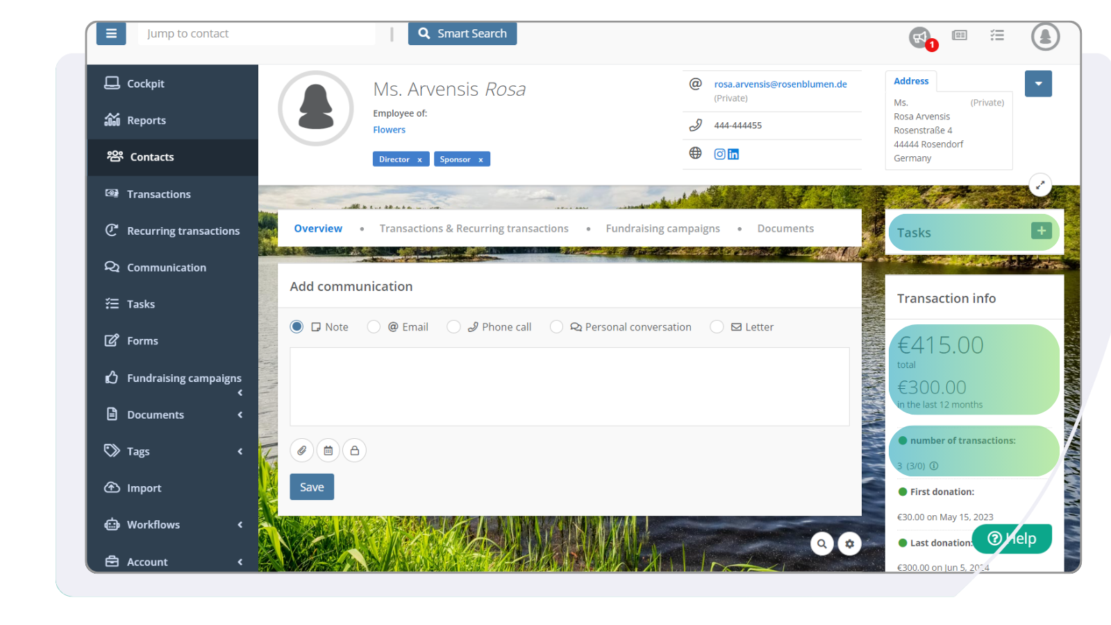 CRM for NGOs donor and donation management