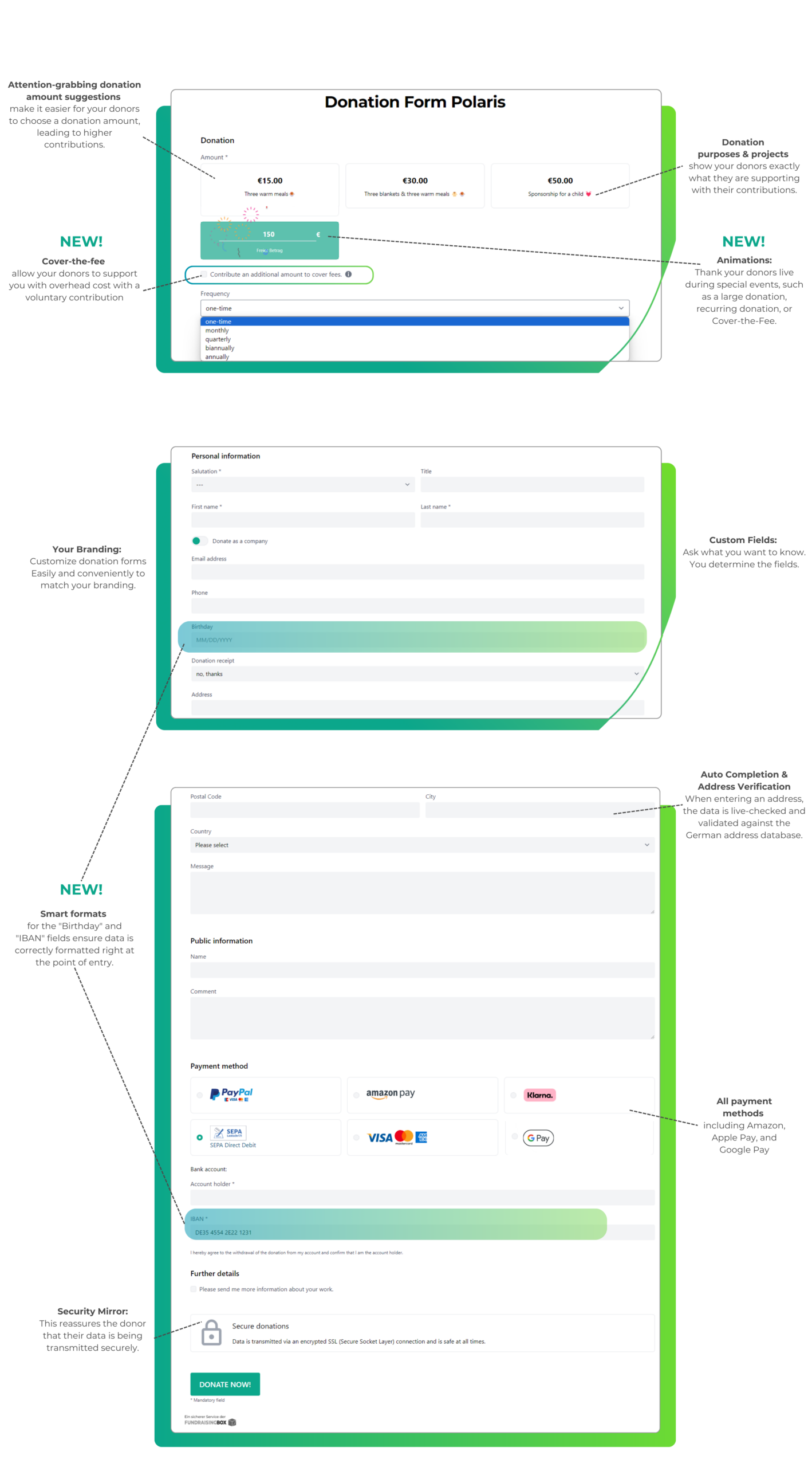 Raise more donations with the donation forms of the FundraisingBox
