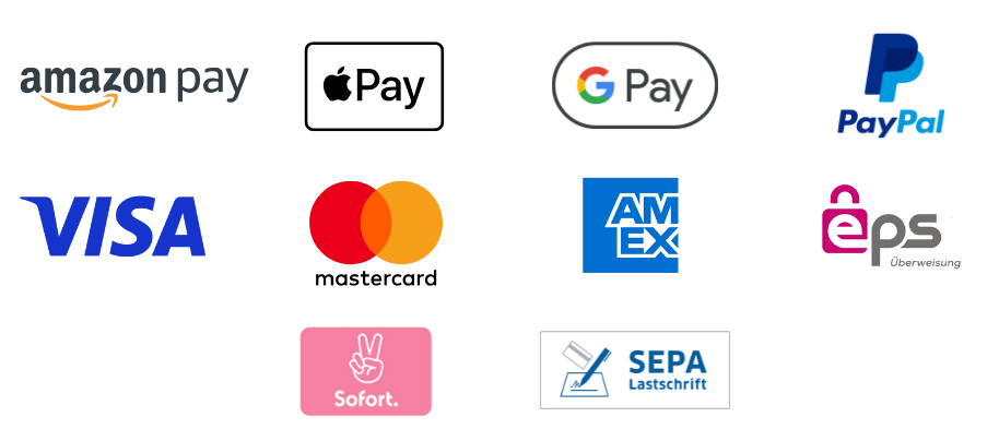 Logos der Payment Dienstleister, die du mit der FundraisingBox nutzen kannst