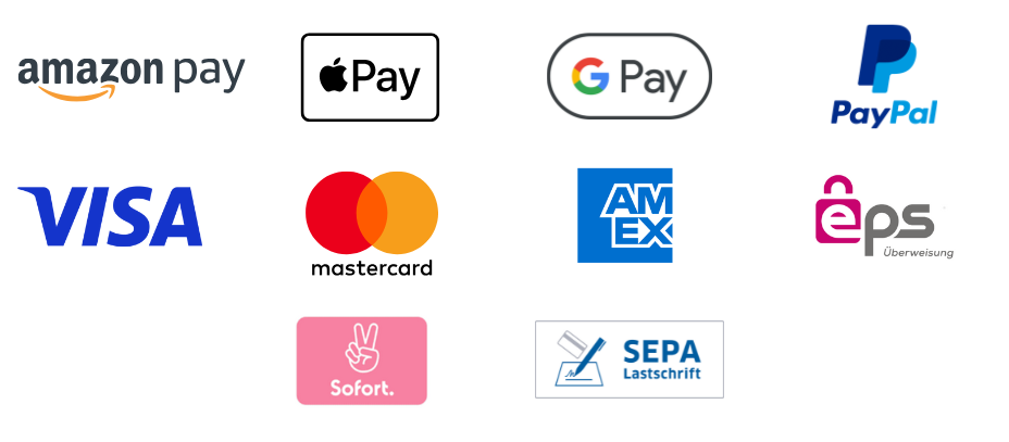 Logos der Payment Dienstleister, die du mit der FundraisingBox nutzen kannst