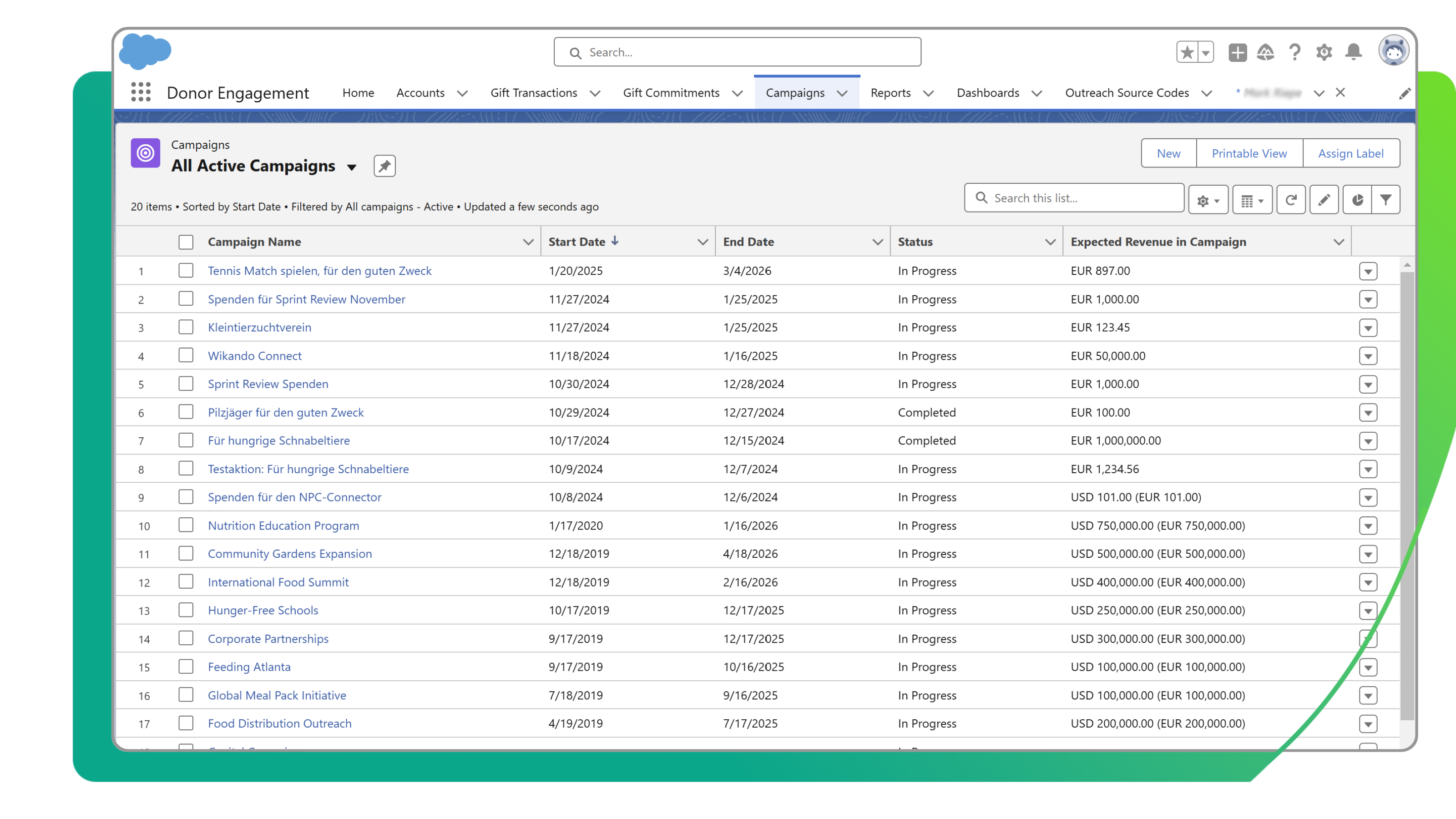 Salesforce Connector Kampagnen