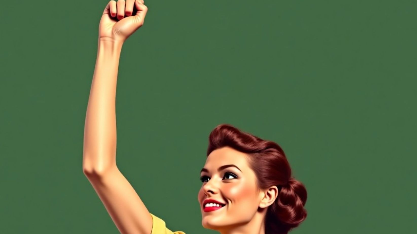 Eine Frau mit erhobener Faust zum Weltfrauentag