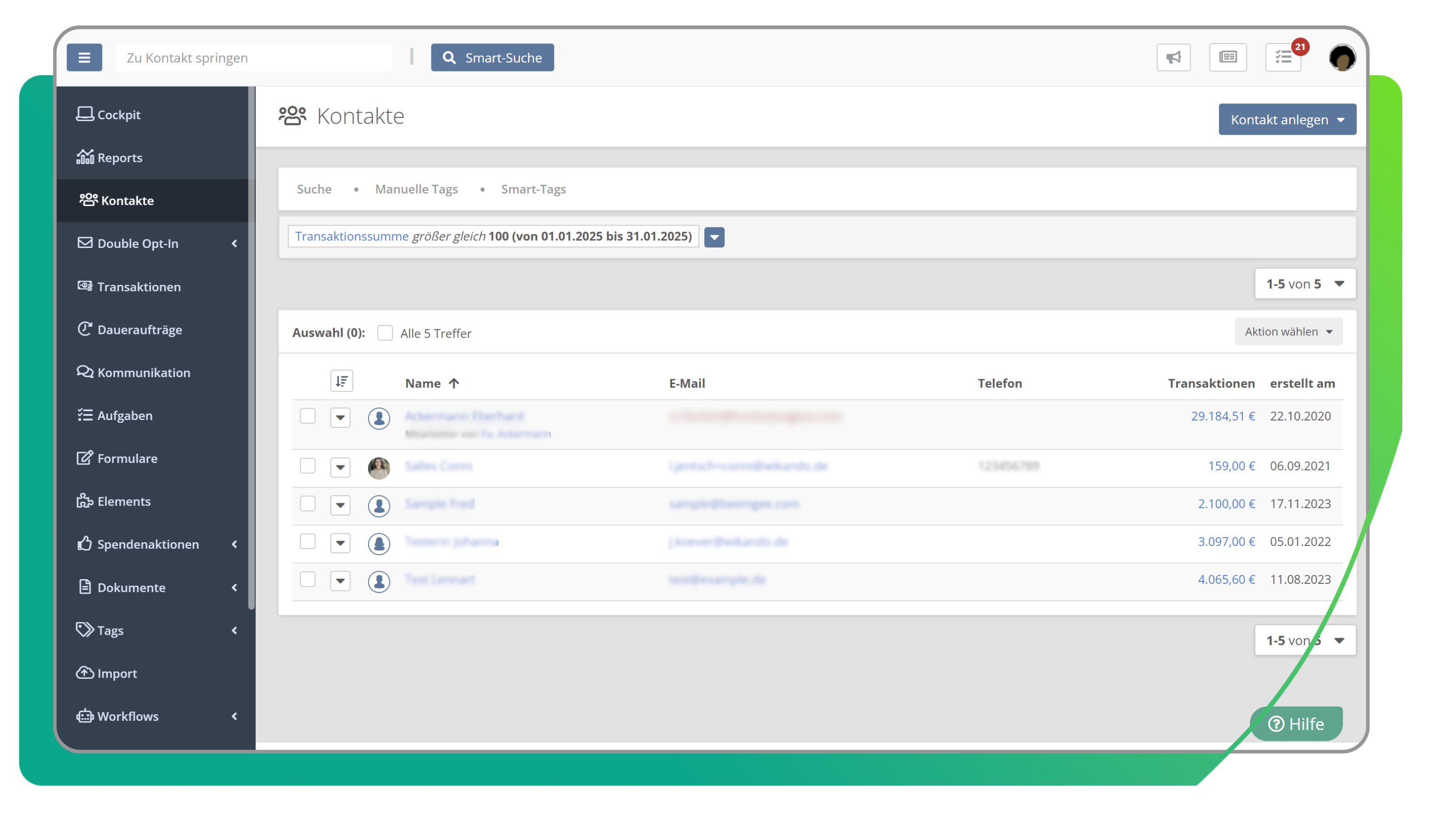 Smart Suche Suchergebnisse