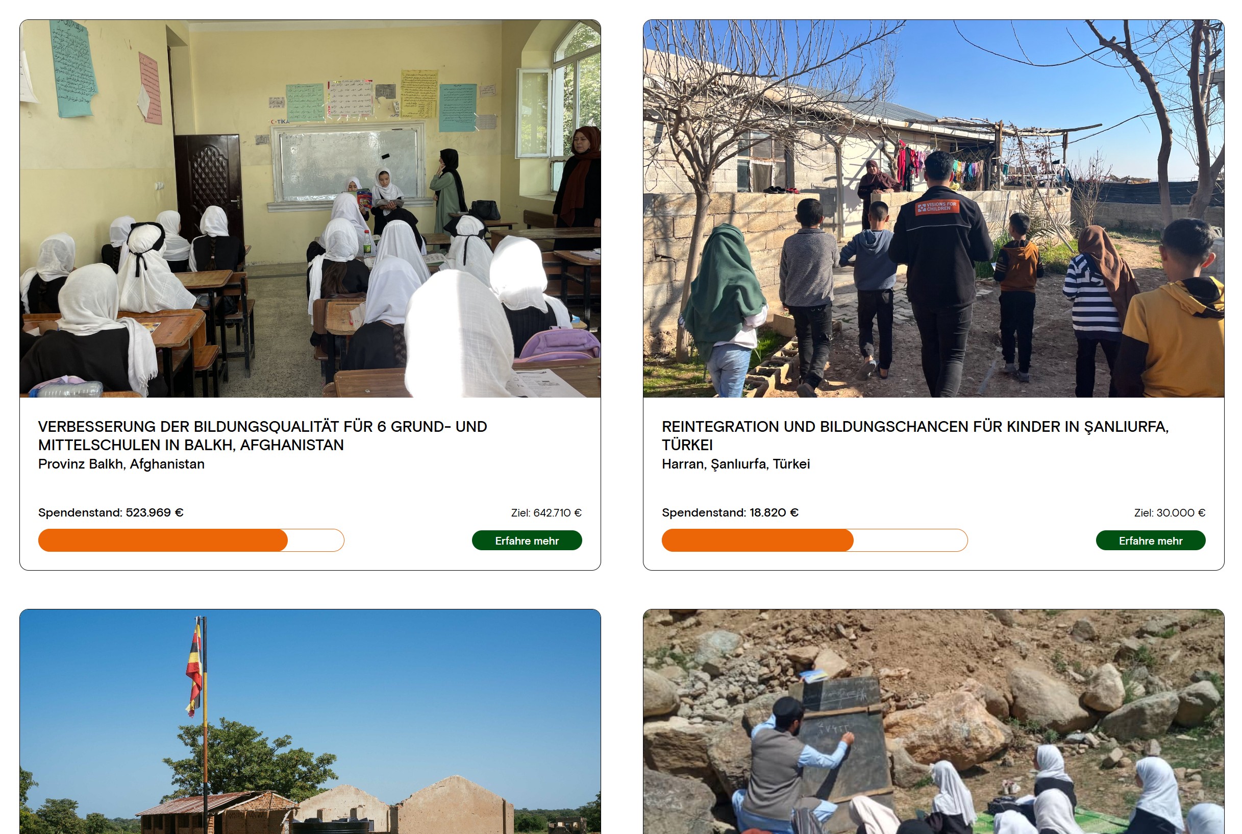 Spendenbalken visions for children